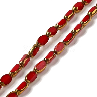 Electroplate Opaque Color Glass Beads Strands EGLA-Q127-A01-02K-1