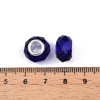 Transparent Glass European Beads GPDL-N004-D14mm-A15-1