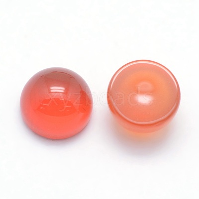 Natural Carnelian Cabochons G-P393-R03-6mm-1