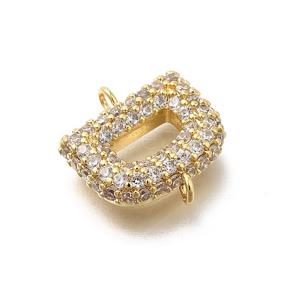 Brass Micro Pave Cubic Zirconia Letter Links KK-I717-04D-1