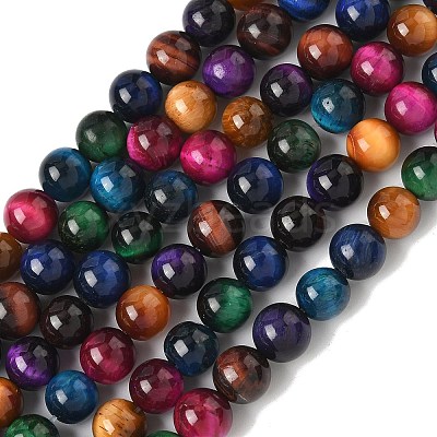 Natural Tiger Eye Beads Strands G-G101-8mm-6-1