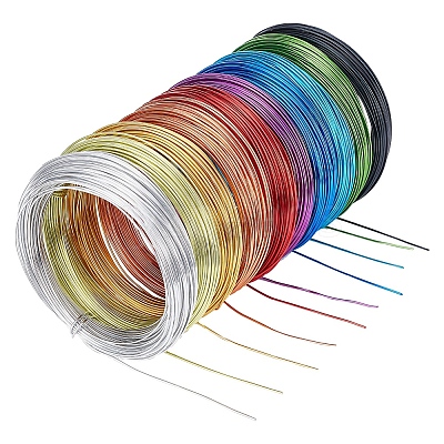 Pack of 10 rolls Multicolor Round Aluminum Wire 18 Gauge Jewelry Making Beading Craft Wire AW-PH0001-01-1mm-1