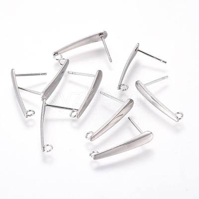 Non-Tarnish 304 Stainless Steel Ear Stud Components STAS-F222-036-1