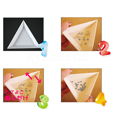 Polypropylene(PP) Triangle Nail Art Rhinestone Sorting Trays DIY Decals MRMJ-G003-02-1
