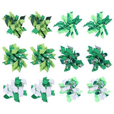 12Pcs 6 Styles Saint Patrick's Day Polyester Ornaments AJEW-BC0010-71-1