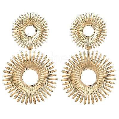 Brass Dangle Stud Earrings for Women EJEW-JE07435-1