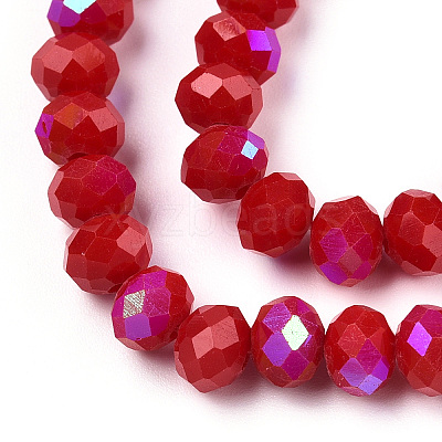 Electroplate Opaque Solid Color Glass Beads Strands EGLA-A034-P3mm-L21-1