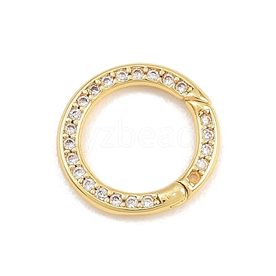 Brass Micro Pave Clear Cubic Zirconia Snap Clasps KK-CBA78C7-02G-1