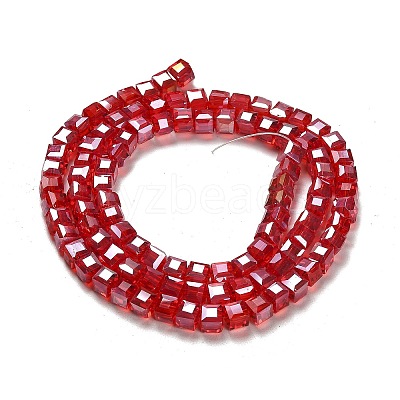 Electroplate Glass Beads Strands EGLA-D018-6x6mm-27-1