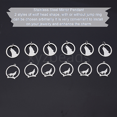 20Pcs 2 Style 201 Stainless Steel Pendants STAS-UN0028-49-1