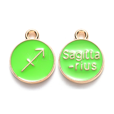 Alloy Enamel Pendants X-ENAM-S124-01B-06F-1