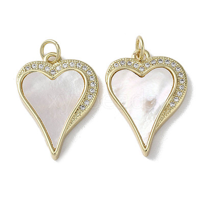 Brass Micro Pave Cubic Zirconia Pendants KK-G485-34B-G-1