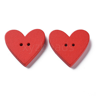 2-Hole Spray Painted Wood Buttons X-WOOD-S055-48-1