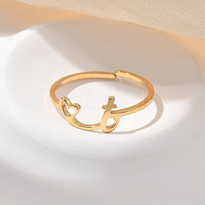 304 Stainless Steel Cuff Rings for Women RJEW-D285-01G-T-1