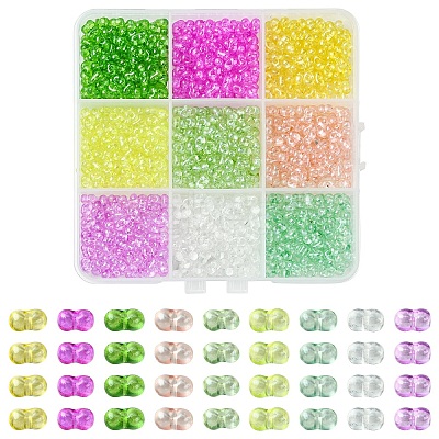 90g 9 Colors Baking Paint Glass Seed Beads SEED-YW0002-51A-1