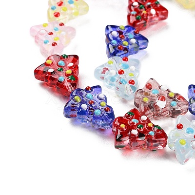 Handmade Bumpy Glass Beads Strands LAMP-F032-08-1