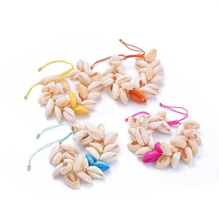 (Jewelry Parties Factory Sale)Adjustable Nylon Thread Cord Braided Bead Bracelets BJEW-JB05117-1