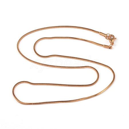 304 Stainless Steel Square Snake Chains Necklaces NJEW-K049-05G-1