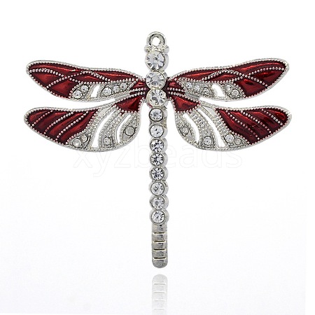 Alloy Enamel Dragonfly Big Pendants X-ENAM-L034-07P-1