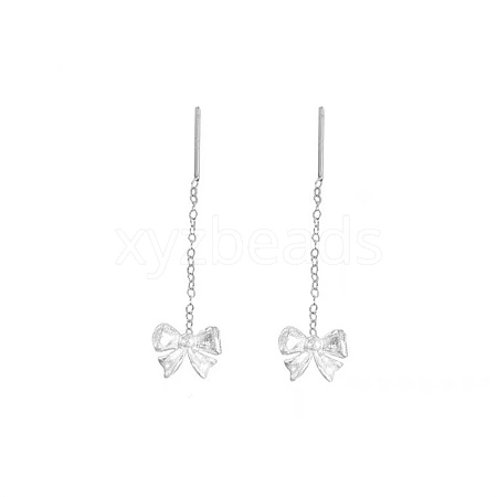 Sterling Silver Bowknot Ear Thread Earrings for Women EK1802-1