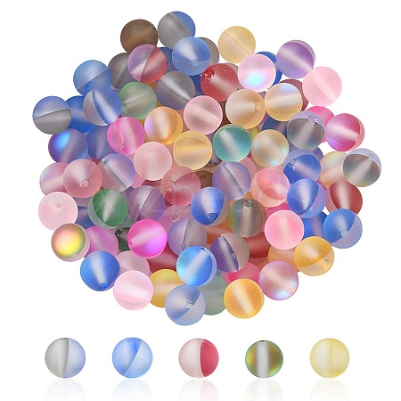 100Pcs Synthetic Moonstone Beads G-YW0001-39A-1