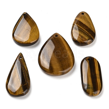 Natural Tiger Eye Pendants G-M408-A01-1