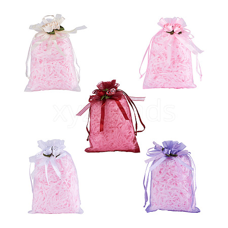 Magibeads 50 Pcs 5 Colors Organza DIY Craft Drawstring Bag ABAG-MB0001-13-1