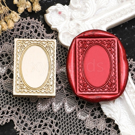 Rectangle Flower Frame Brass Stamp Heads LS-AJEW-M037-04G-03-1