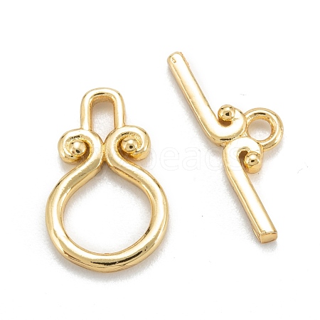 Brass Toggle Clasps KK-C216-10G-1