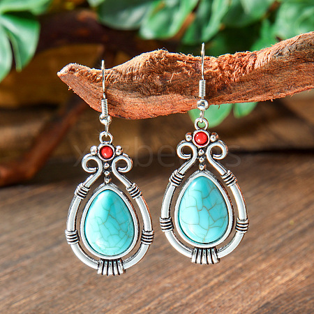 Bohemian Style Alloy Acrylic Dangle Earrings WG0B115-07-1