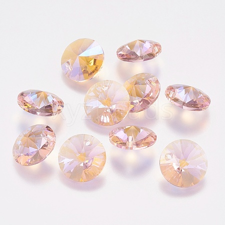 Faceted Glass Rhinestone Charms RGLA-F049-10mm-223PS-1