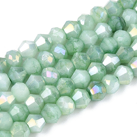 Ombre Effect Dyed Glass Beads Strands GLAA-T025-4mm-09F-1