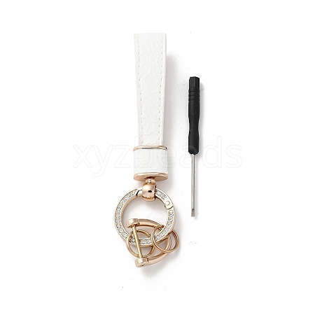 Microfiber & Zinc Alloy & Crystal Rhinestone Keychain LS-KEYC-G062-01D-1