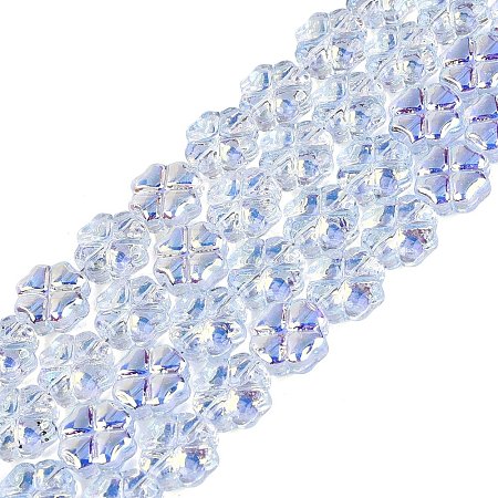 Baking Paint Electroplate Transparent Glass Beads Strands EGLA-Q136-04A-09-1