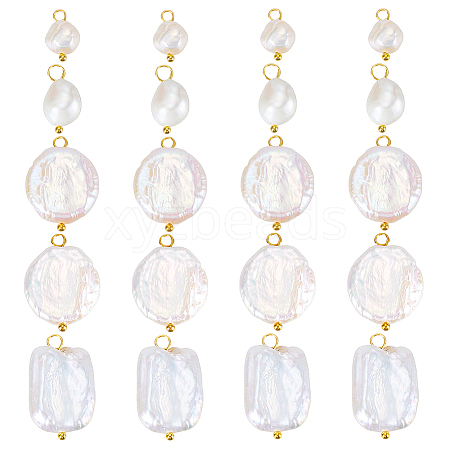 20Pcs 5 Style Natural Pearl Pendants PALLOY-PH01822-1