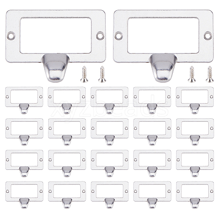 25Pcs Rectangle Zinc Alloy Label Frame Card Holder AJEW-FH0008-75B-1
