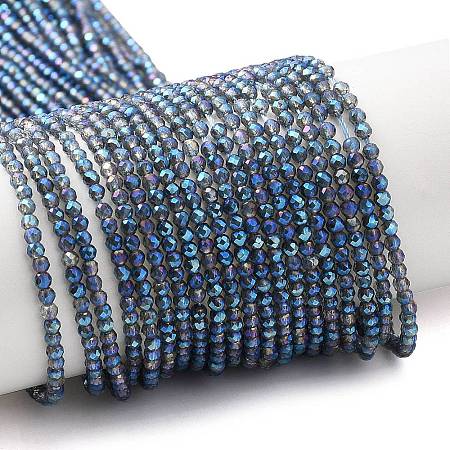 Electroplate Transparent Glass Beads Strands GLAA-H021-01B-FR05-1