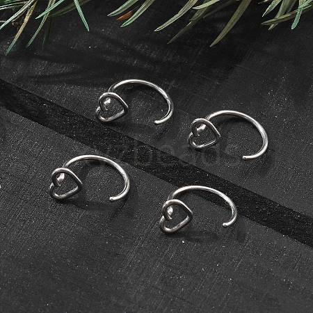 304 Stainless Steel Heart Hoop Nose Rings AJEW-A062-06P-1