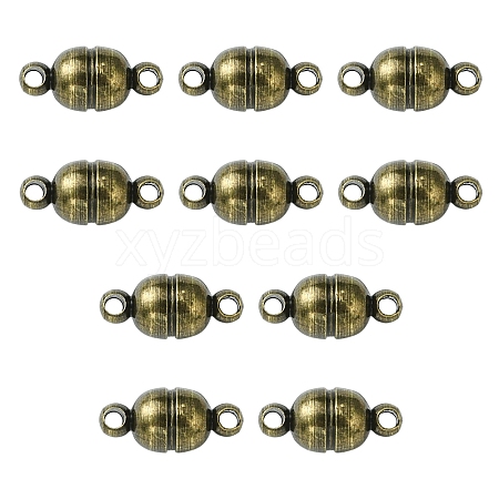 10Pcs Round Brass Magnetic Clasps with Loops KK-FS0001-34AB-1