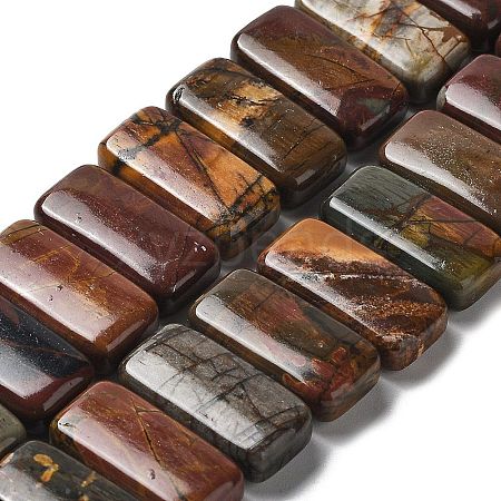 Natural Polychrome Jasper/Picasso Stone/Picasso Jasper Beads Strands G-L585-D01-01-1