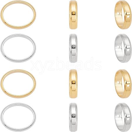 12pcs 2 Colors 304 Stainless Steel Bead Frames STAS-UN0023-58-1