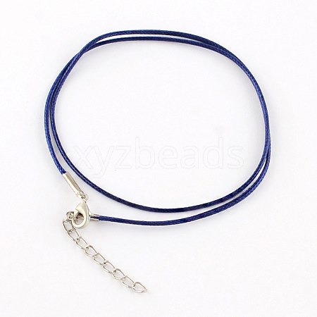 Waxed Cotton Cord Necklace Making MAK-S032-2mm-123-1