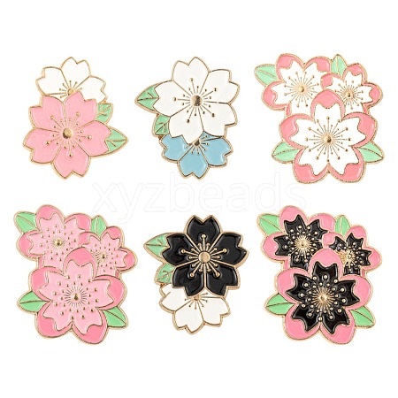 6Pcs 6 Style Creative Zinc Alloy Brooches JEWB-LS0001-46-1