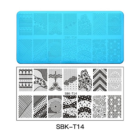 Stainless Steel Nail Art Stamping Plates MRMJ-S048-SBK-T14-1