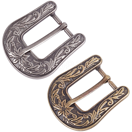 2Pcs 2 Colors Tibetan Style Alloy Center Bar Buckles FIND-CL0001-53-1