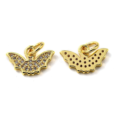 Rack Plating Brass Micro Pave Cubic Zirconia Charms KK-D036-03G-1