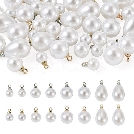 48Pcs 8 Style Acrylic Imitation Pearl Charms OACR-TA0001-09-1