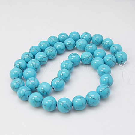 Synthetic Turquoise Beads Strands X-TURQ-H038-10mm-XXS09-1