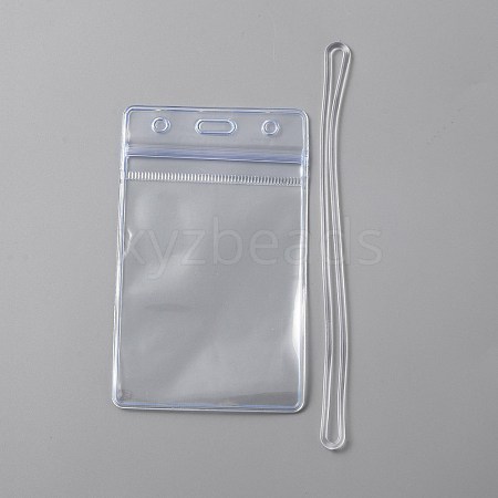 Transparent PVC Plastic Luggage Tag Bag DIY-WH0366-21-1