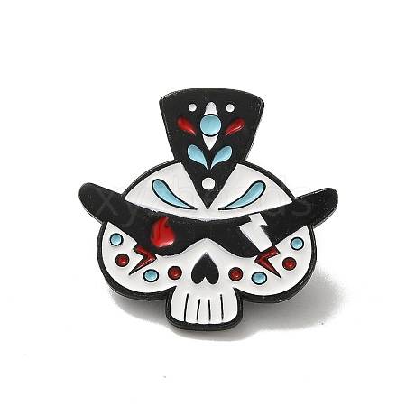 Black Halloween Baking Paint Zinc Alloy Brooches JEWB-M037-02B-1